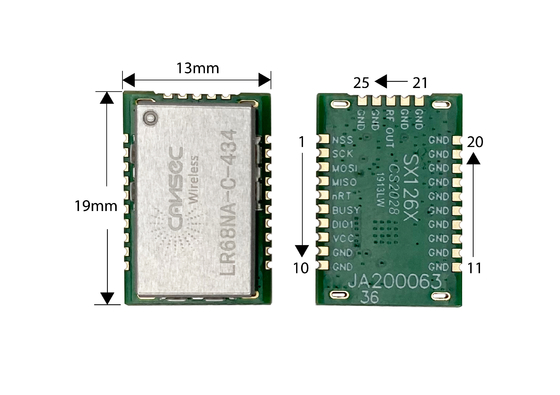 Cansec Wireless LR68NA-C SEMTECH LLCC68 Modulo Lora a lungo raggio Smart Home IoT Soluzione 434M//868M/915M Sub-1 GHz