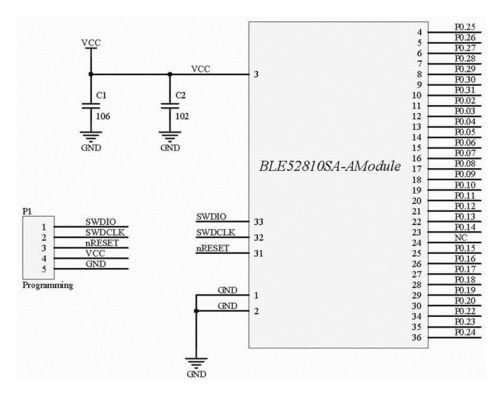 160M 1uA Modulo RF nordico Modulo trasmettitore automatizzato BLE52810SA-A