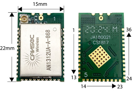 Potere del modulo 434/470/868/915MHz 13dBm TX del gigahertz dei bit del TI CC1312 IoT AES 256 sotto